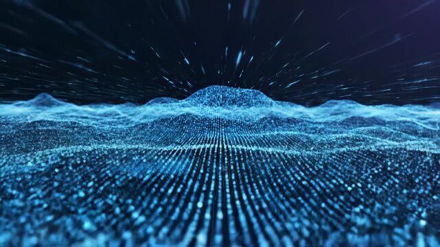Abstract digital wave pattern symbolizing conceptual art and dynamic energy