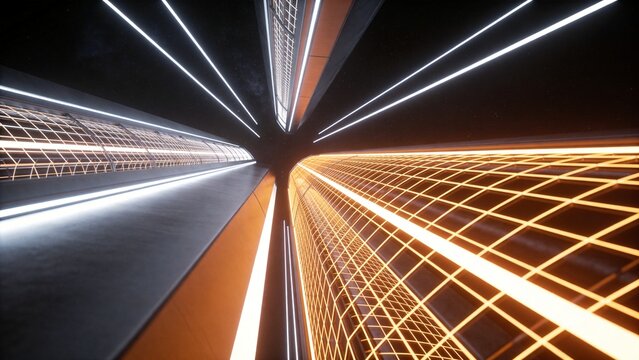 Futuristic glowing corridor