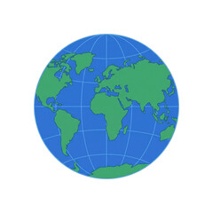 Fototapeta premium Abstract Blue Earth Globe Watercolor Illustration