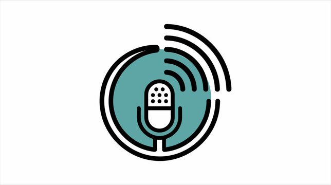 Voice Assistant Vector Icon - AI Speaker Sound Wave Minimalist Outline