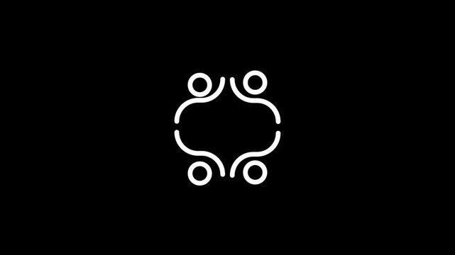 Team Collaboration icon looping animation on black background
