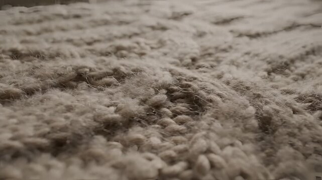 Closeup of a textured carpet with a soft plush surface.