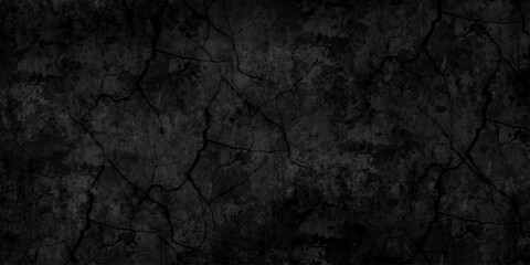 Dark gray black slate stone wall background in natural pattern for decorative texture. grunge background dark black chalk board and black board texture. cement floor and lines paint black background. © TextureStock