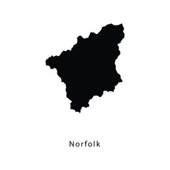 Obraz premium Norfolk ceremonial county map silhouette icon