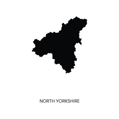 Fototapeta premium North Yorkshire county map silhouette icon