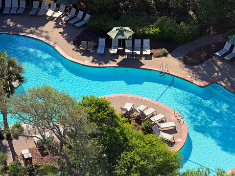 Generic swimming pool in the summer with no people