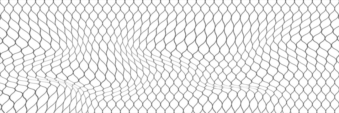 Steel wire chain link fence seamless pattern. Metal lattice with rhombus, diamond shape silhouette. Grid fence background.