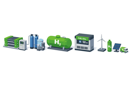 Hydrogen energy production, storage, and utilization system components