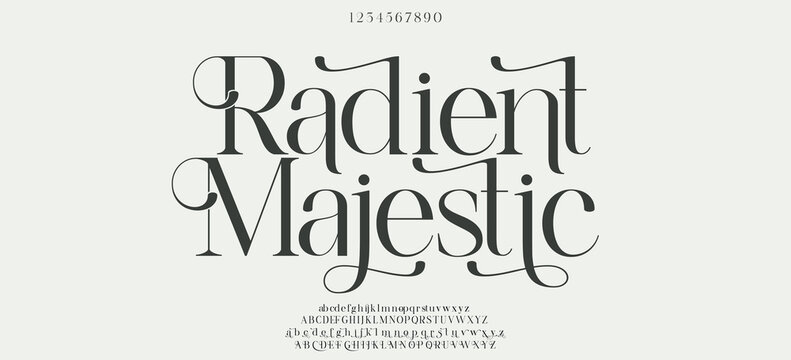 Elegant wedding logo alphabet letters font. Typography luxury classic lettering serif fonts decorative vintage retro logos and number. vector illustration