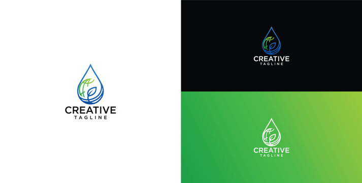 Sustainable Global Compass Logo with Green Leaf and Water Drop Symbolizing Environmental Protection, Planetary Health, and Eco-Friendly Initiatives for a Better Future