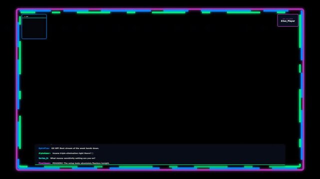 Dynamic motion featuring vibrant digital glitch effects and colorful animated borders for modern multimedia presentations and creative projects.
