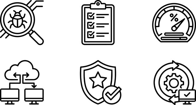 Software Testing and Quality Assurance Icons Set