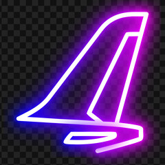 Neon glowing airplane tail fin icon illustration with airplane aircraft aviation transport © Kaushik