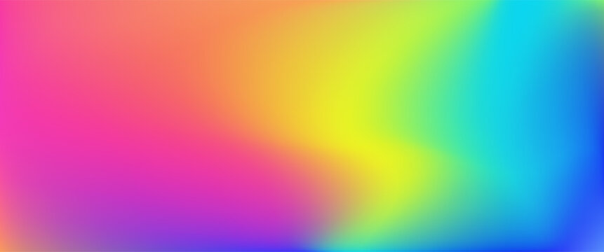 Rainbow color gradient background. RGB spectrum  prism light range effect. Neon wave swirl, visible wavelength palette, vibrant hologram glow. Vector mesh gradient. Smooth vivid futuristic tech bg