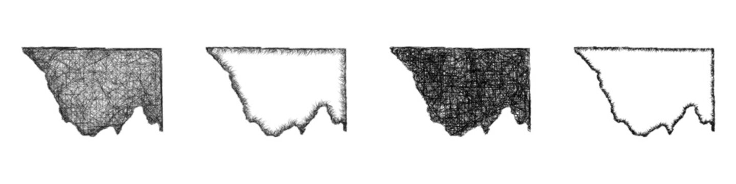 Sketch Custer County (Colorado) outline map design set
