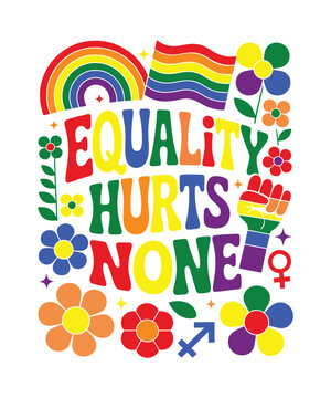 Bright equality hurts none colorful protest illustration