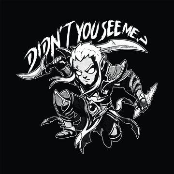 Phantom Assassin Persona Dota 2 Simple White Artwork