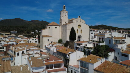 Obraz premium Beautiful mediterranean White Houses of Cadaques Costa Brava Spain