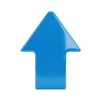 Modern upward-pointing arrow icon in vibrant blue