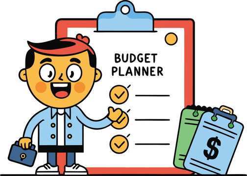 Smart Budget Planning Concept with Financial Management Saving Money Strategy Expense Tracking and Personal Finance Control Illustration