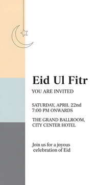 Eid ul fitr celebration invitation card design