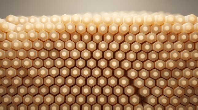 Extreme macro of enamel prism surface showing hexagonal rod pattern and texture