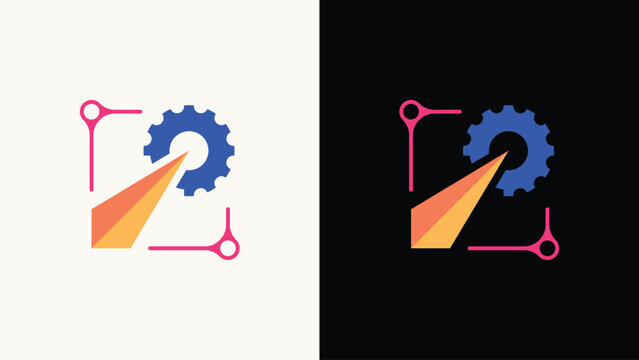 Industrial gear engineering logo design template. Mechanical automation, technical service, and futuristic technology abstract vector icon