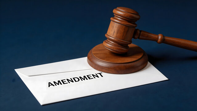 Judges gavel on amendment envelope