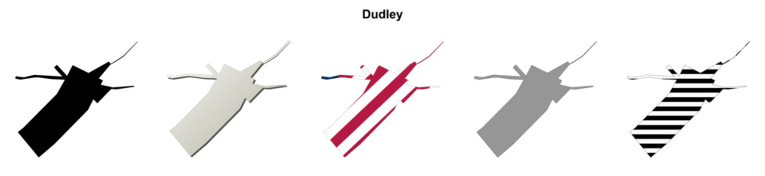 Dudley (Georgia) blank outline map set