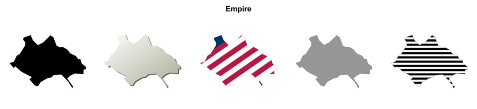 Empire (Georgia) blank outline map set