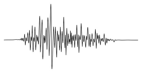 Spiky soundwave frequency or earthquake seismograph line in minimalist vector style © InsomniaVideo