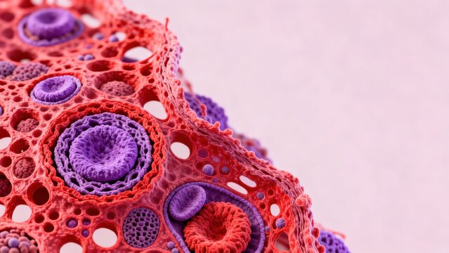 Microscopic view of cellular structures