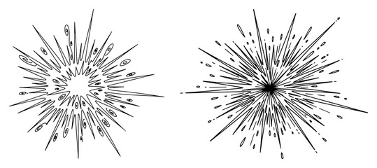 Starburst explosion shapes with radiating sharp lines and decorative details © InsomniaVideo