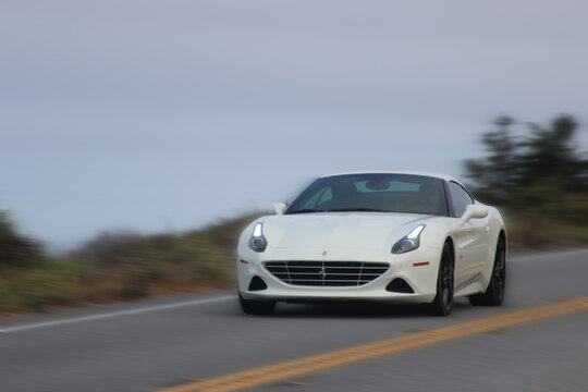Ferrari sports car in motion fast 