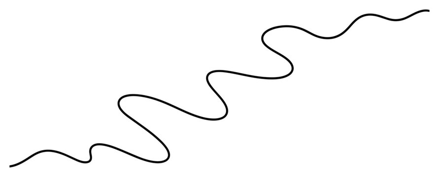 Wavy serpentine line path moving diagonally in minimalist continuous line art style
