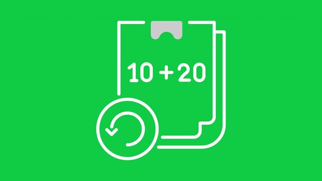 Animated invoice return icon on transparent background with alpha channel isolated motion graphic