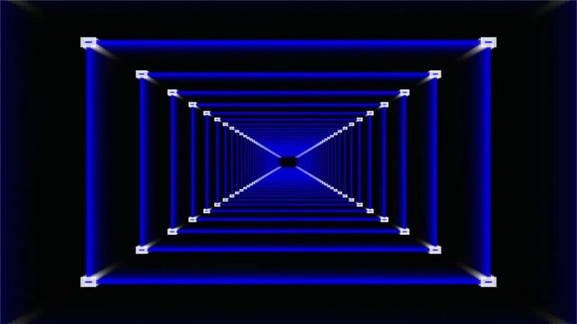 Blue rectangular tunnel effect