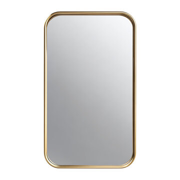 PNG of Elegant rectangular mirror with a gold frame, adding a touch of sophistication to any room.