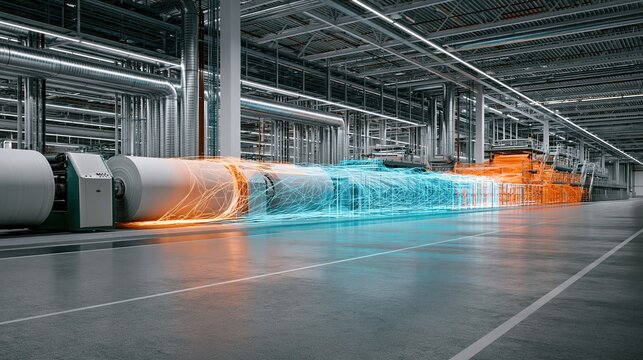 Rolling Paper Production Line in Industrial Factory