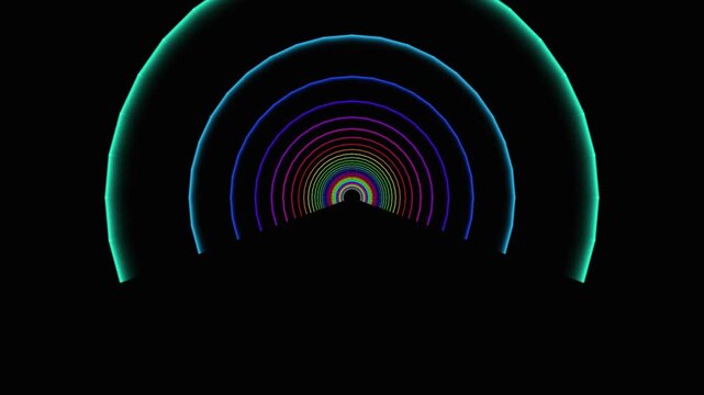 Multicolor neon arc tunnel effect