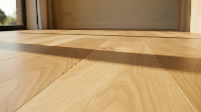 Sunlight streaming across a polished wooden floor.