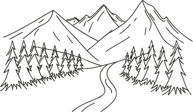 Beautiful Panoramic Mountain Landscape with River and Green Valley Serene Nature Scenery for Travel and Tourism Concept