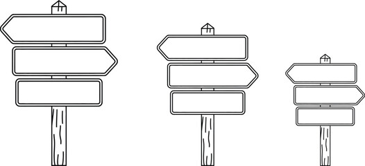 directional signs, blank signposts, vector icons, directional arrows, signboards © mafia009