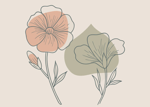 Botanical Watercolor Poster of Two Lechenaultia Flowers with Soft Blue Petals and Natural Artistic Floral Composition