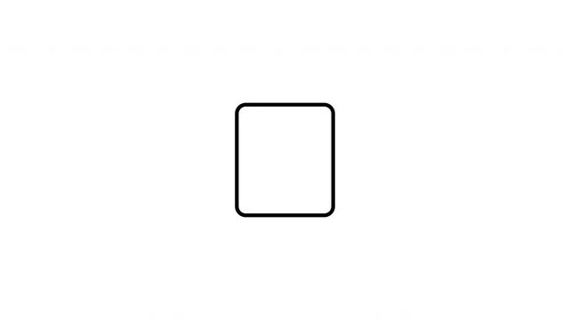 Minimalist document animation featuring line art paper icon with moving text lines on white background.