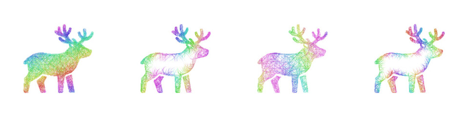 Colorful sketch reindeer icon design set © David Zydd