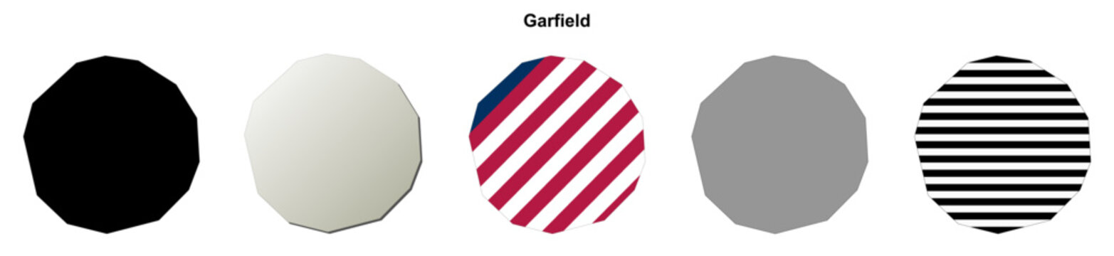 Garfield (Georgia) blank outline map set