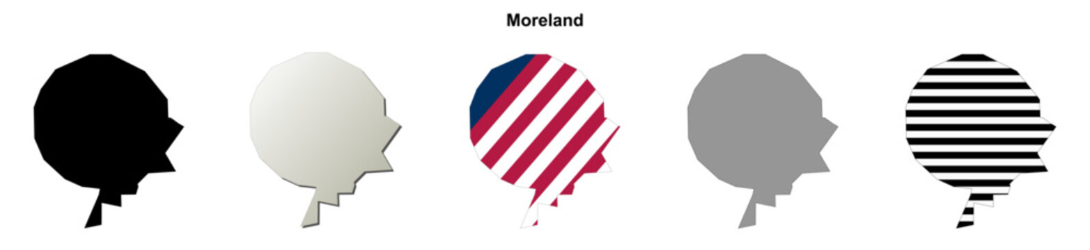 Moreland (Georgia) blank outline map set