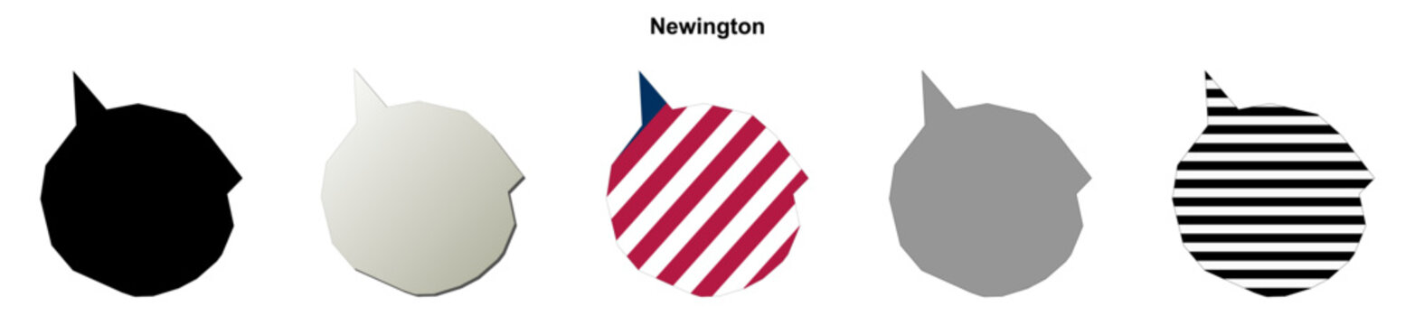 Newington (Georgia) blank outline map set