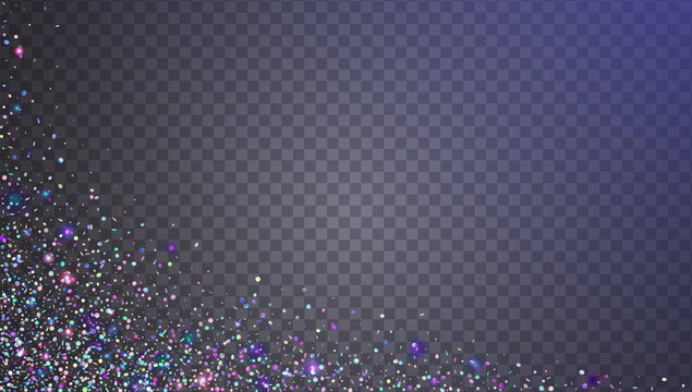 Glitter Sequins Background. Pink Shiny Sparkles For Carnaval And Party. A Twinkle Of Brilliance And Glamour In A Violet Blaze. Hologram Brilliant Light.  Rainbow Glitter Sequins